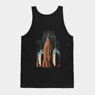 Chrysler Building Pixel Art Tank Top